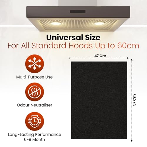 Shoxfords Carbon Cooker Hood Filter – Universal Cut to Fit Activated Charcoal Filters for Cooker Hoods 47x57cm – High-Absorption Anti-Odour Extractor Fan Filters – Flame-Retardant Made in Germany - Image 3