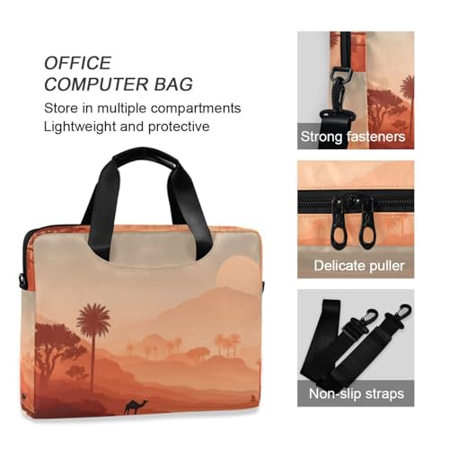 Maletín para laptop con impresión de pintura desértica y múltiples bolsillos miniatura 6