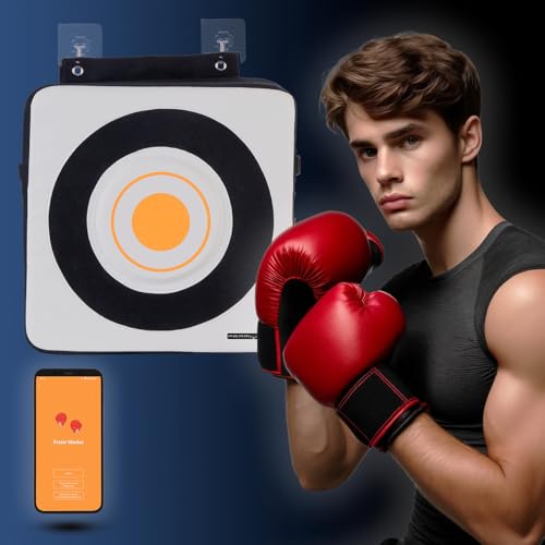 PEARL Sports Boxtrainer: Wand-Boxsack, App für iOS und Android, Bluetooth, Schlagkkraftmessung (Boxkissen, Boxwand, Schlagkkraftmessungen)