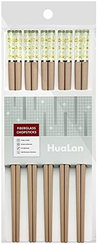 HuaLan Fiberglass Chopsticks Series - Japanese Non-Slip Luxury Reusable Chopsticks 5 Pairs Gift Set