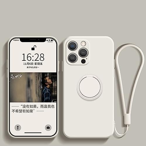 Support de bague magnétique iPhone 14 Pro Max housse silicone avec sangle antichoc pour iPhone 11