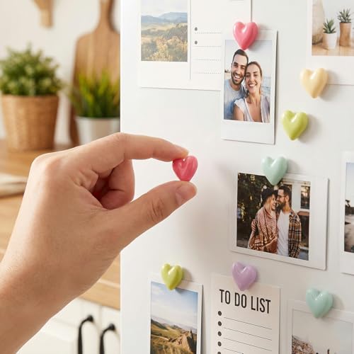 Imanes decorativos en forma de corazón para nevera, 20 unidades miniatura 6