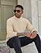 COOFANDY Mens Mock Turtle Neck Shirts Long Sleeve Pullover Basic Undershirt Stretch Slim Fit Fall Sweaters Khaki