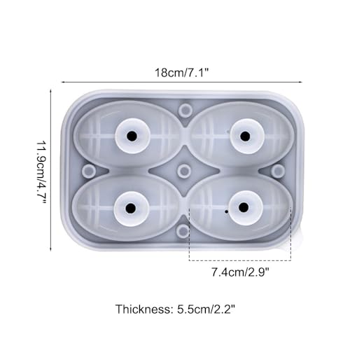 Molde de Hielos Reutilizable de Silicona, 4 Cubos con Formas Deportivas miniatura 4
