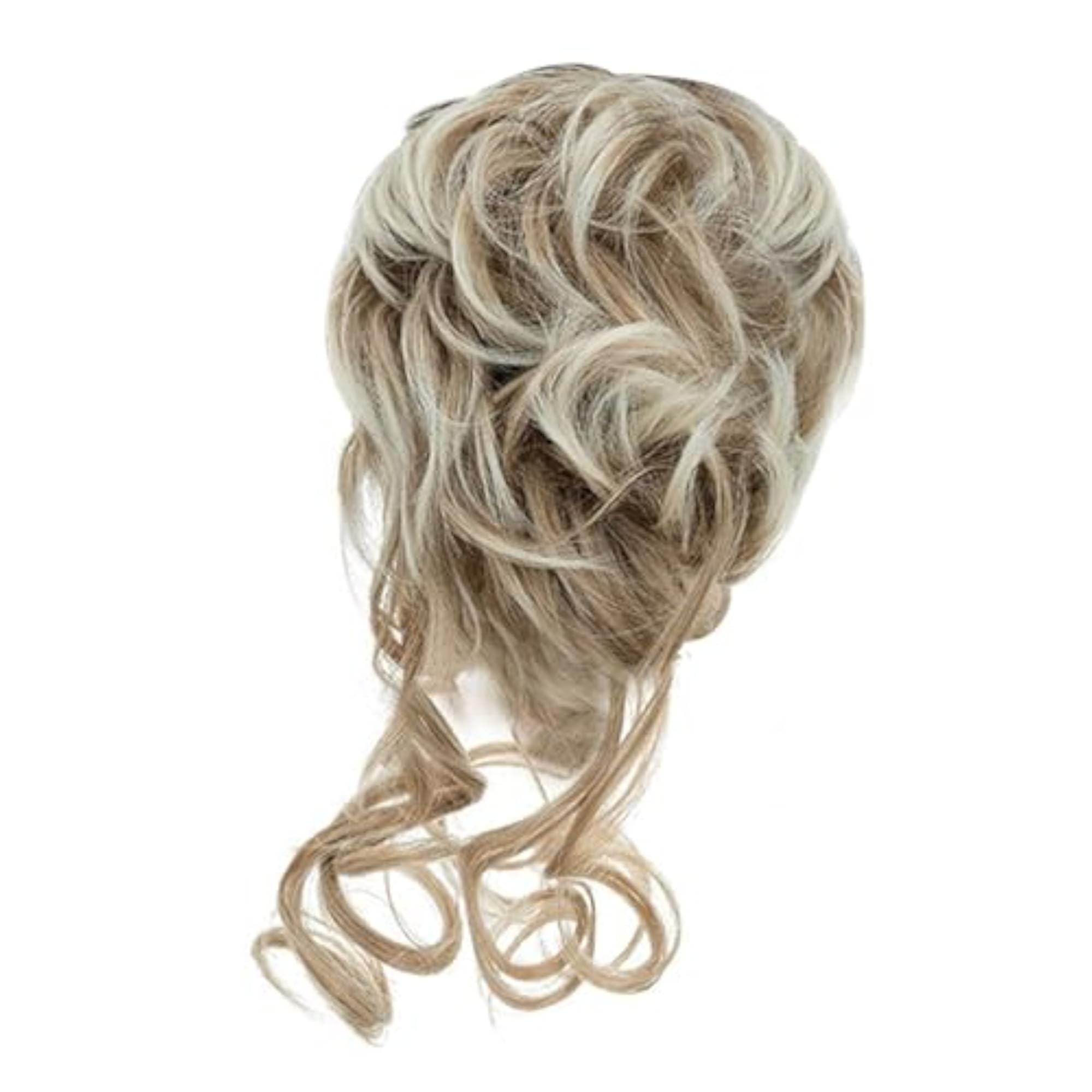 Synthetic Messy Bun Hair Piece for Girls, Brown