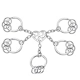 U7 Custom BFF Heart Pendant for Boy Girls Stainless Steel Personalized Engraved Best Friend Keychains Set for 5 People