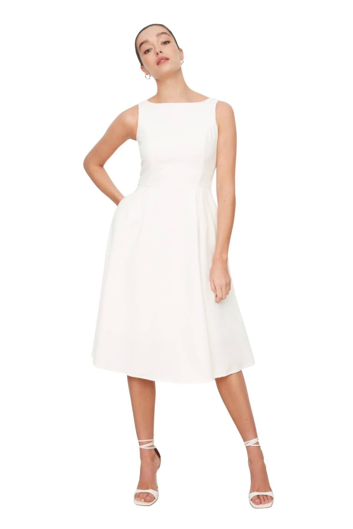 Trendyol Vestido De Midi - Diseño Moderno Rosa Mujer Talla 36