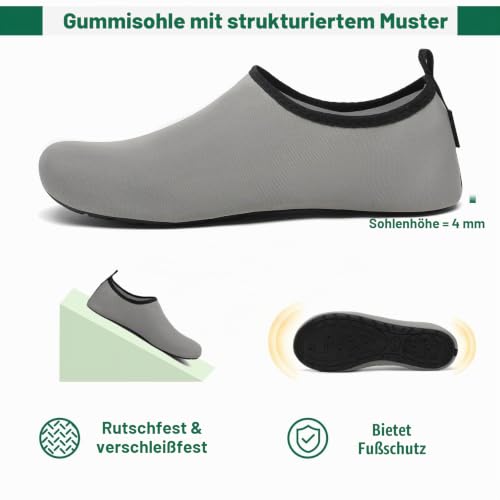 SAGUARO Badeschuhe Herren Wasserschuhe Damen rutschfeste Barfuß Schwimmschuhe Strandschuhe Neoprenschuhe für Meer Schwimmen Steinstrand… – Ansicht 3