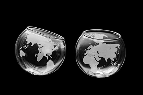 Prestige Decanters Etched Globe Whiskey Glasses -Rocks Glass For Rum, Tequila, Scotch, Glasses- Whiskey Gifts - 10Oz Cocktail Or Old Fashioned Glass (Set Of 2) - Unique Bar Decor & Bourbon Gifts From #TOP6