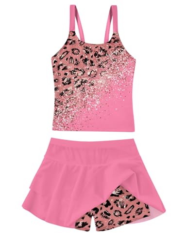 Image of ALISISTER Girls Tankini Swimsuit Two Piece Bathing Suits Summer Beach Swimwear with Shorts for 7-12 Years