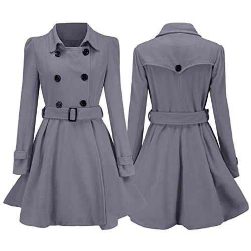 Manteau d hiver chaud pour femme grand confort avec boutons et laine