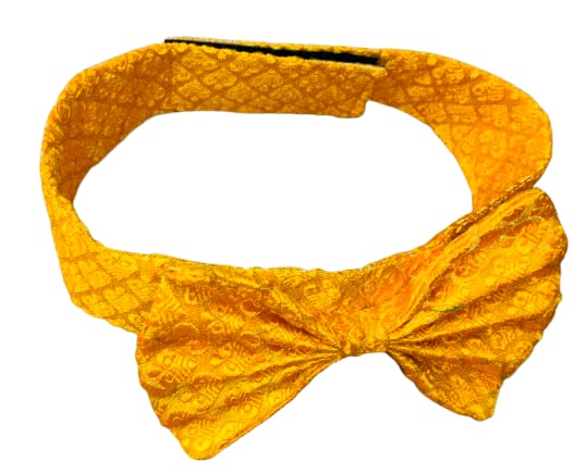 Bhumi Enterprises Banarasi Festive/Wedding/Diwali/Navratri Dog Bow Tie Collar Occasion Wear Ethnic Dog Accessory Neck-Length(Yellow) (L) (B0BYPQPC7L) Amazon Price History, Amazon Price Tracker