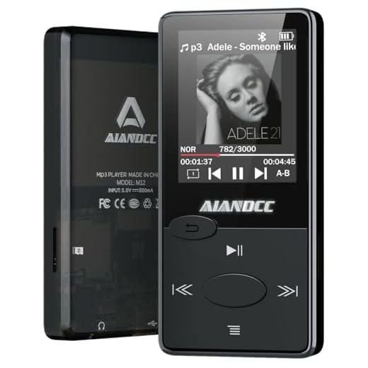 Lecteur MP3 Bluetooth Son HiFi, Mini Baladeur mp3 avec Radio FM, Baladeur Bluetooth, Écouteurs Inclus, Possibilité d'insérer Une Carte TF