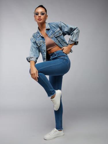 Image of Dolce Crudo Distressed High Rise Skinny Jeans for Women