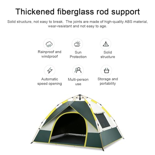 Rofawee 2-3 Person Camping Dome Tent Quick Setup Outdoor Tent Windproof & Rainproofing Shelter with 2 Door & 2 Window for Outdoor Camping Hiking Backpacking Beach - Image 5