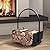 ATR ART TO REAL Firewood Rack Outdoor Indoor, Heavy Duty Fireplace Wood Storage Holder, Portable Metal Log Holders for Firewood, Black