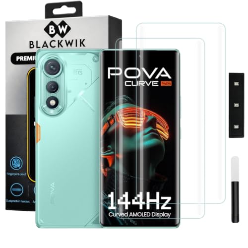 Image of Blackwik UV Curved Tempered Glass for Tecno Pova Curve 5G | 2-Pack