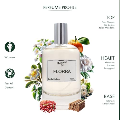 Image of Florra | Luxury Women Eau De Parfum | White Floral Sweet Patchouli | Flora Perfume for Woman | Luxury Gift for Women | 100 ml