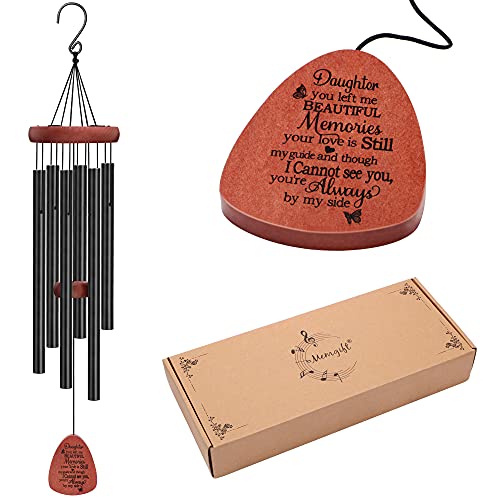 Image of Memorial Wind Chimes Sympathy Gifts for Loss of Daughter Rememberance in Memorial Loss of Daughter Large Angel Windchimes Outside Outdoor Garden