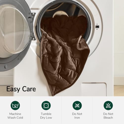 Image of Kaisa Weighted Blanket for Adults 7lbs 41 inch x 53 inch, Soft Heavy Cozy Luxury Crystal Velvet Small Weighted Lap Blanket, All-Season Blanket, Machine Washable, Brown