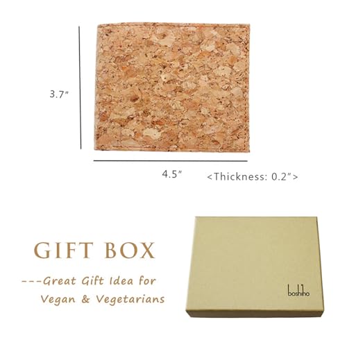 boshiho 2 Pcs Cork Wallet Slim Design Bifold Credit ID Card Holder Purse Unique Vegan Gift Ideas4