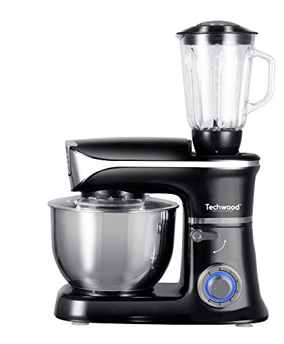 Techwood Robot Pétrin Multifonctions-6,5L-1300W, Noir