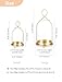 NUPTIO Glass Lanterns Decorative Outdoor: Gold Hurricane Candle Holders for Pillar Candles - Set of 2 Hanging Lantern for Home Thanksgiving Christmas Party Centerpiece