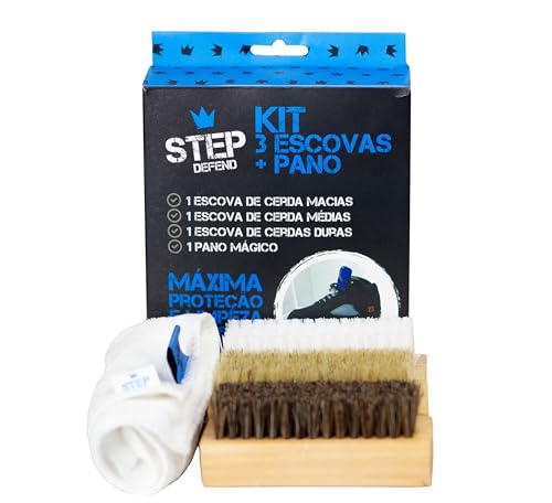 Kit de 3 Escovas para Limpeza de tênis - Step Defend