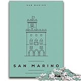 piece saint marino  Puzzles Adultes 1000 pièces Saint-Marin pour Les 14 Ans et Plus Cadeaux intéressants pour la réduction du Stress pour Les Amis et la Famille (Taille 38x26cm)