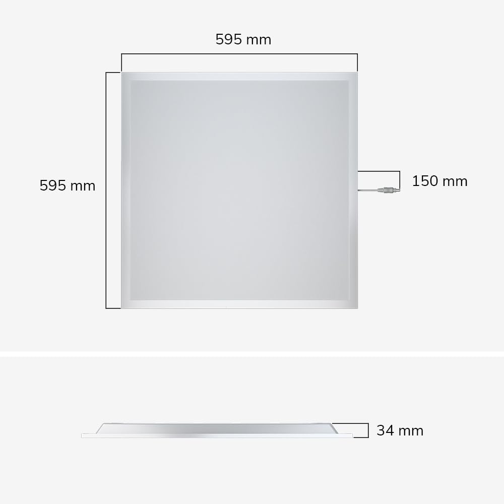 HOFTRONIC - LED Panel 60x60-4000K Neutralweiß - 36 Watt 4860 Lumen (135lm/W) - Rasterleuchte - Flimmerfrei - 5 Jahre Garantie - Deckenpanel - Lichtpanel