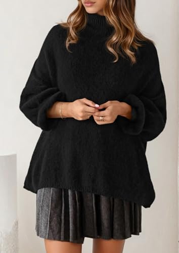 PRETTYGARDEN Oversized Sweaters for Women Fall Clothes 2025 Long Sleeve Mock Neck Tops Chunky Knit Pullover Winter Clothing2