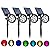 Sunklly Solar Spot Lights Outdoor Color Changing, 8 Lighting Modes 2-in-1 Solar Lights Outdoor Waterproof, Auto On/Off Multicolor Solar Powered Landscape Spotlights for Garden Patio Yard Pool, 4 Pack