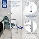 Mobiclinic®, Toilettenstuhl, Mit deckel, Herausnehmbarer eimer, Verstellbar in 5 höhen, Modell arroyo, Rutschfeste fußkappen, Armlehnen, Trägt bis zu 100 kg, Stuhl toilette, Stahl