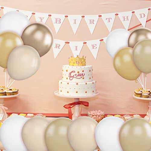 Image of Apricot Balloons Set, 60PCS Apricot Gold White Balloons, 12Inch Apricot Nude Latex Balloon Metallic Champagne Gold Double-Stuffed Party Balloons for Wedding Baby Shower Engagement Birthday Decoration