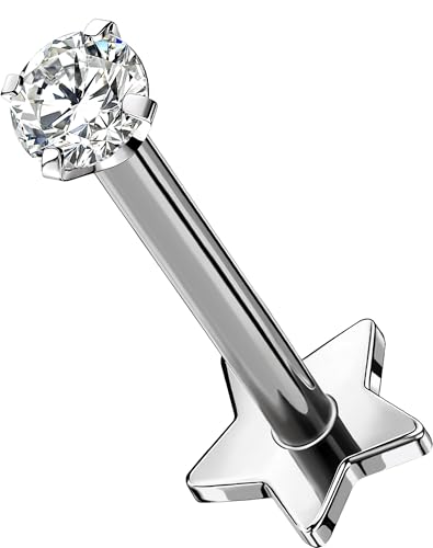 [OUFER Body Piercing] �{�f�B�s�A�X ���u���g�s�A�X�F16G/1.2mm ���b�v�o�[ �����w���b�N�X�X�^�b�h �`�^���� �g���K�X ���h�X�A�����O �j�����p 5-12mm