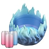 Dosenhalter für Getränke - 3D Gedruckter Dekorativer Abdeckstaender,Verlaufende Blaue Flammenoptik Isolierhalter für Dosen | Für Tischkühlschränke 350ml Schmale Standard Getränkeflaschen