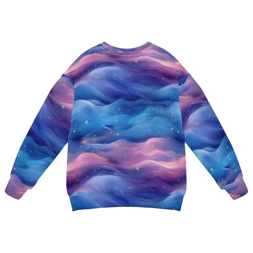 JUNZAN Blue Pink Purple Liquid Texture Big Boys Pullover Hoodie Long Sleeve Kids Pullover Hoodie Party 4T2