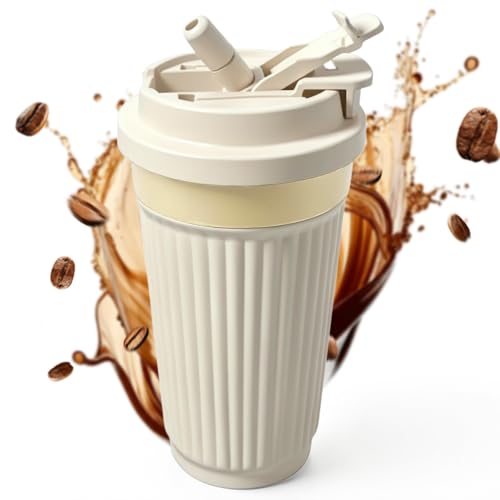 Image of Vacuum Insulated Stainless Steel Travel Coffee Mug,Leak Proof Cup with Lid | 304 stainless steel mug with vacuum insulation, leak proof lid, silicone grip and car cup holder friendly design