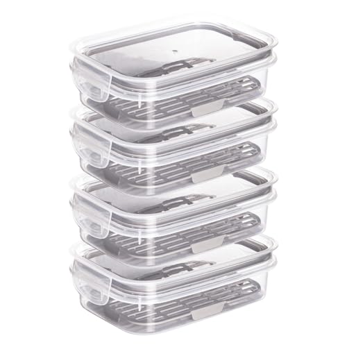 " Kit 4 Potes Herméticos Com Escorredor Plastil 500 ml Porta Frio...