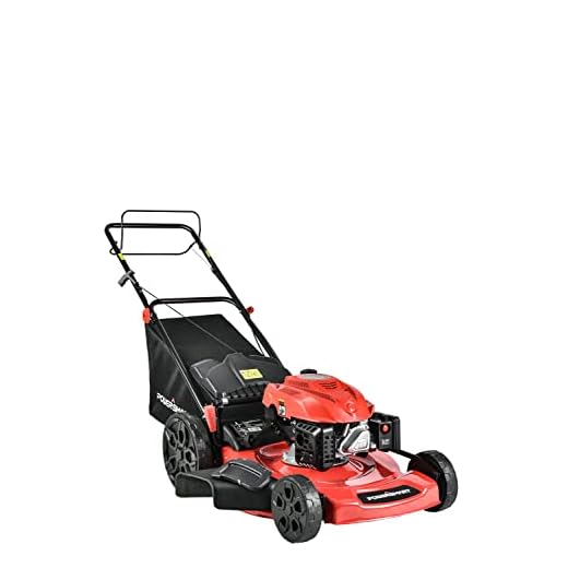 PowerSmart Lawn Mower, 22-inch & 200CC, Gas Powered Self-Propelled Lawn Mower with 4-Stroke Engine, 3-in-1 Gas Mower in Color Red/Black, 5 Adjustable Heights (1.18''-3.02''), DB9422SR