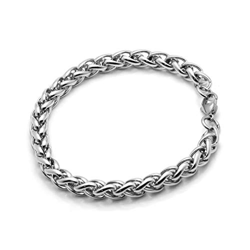 Xusamss Fashion Stainless Steel Wheat Link Bracelet,9.0" Wrist3