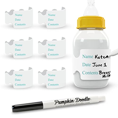 Image of Pumpkin Doodle The Original Write and Reuse Baby Bottle Labels for Daycare