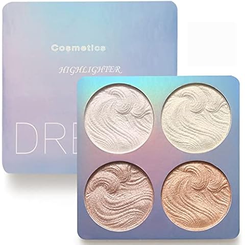 Highlighter Palette, Baking Highlighter Bronze-Puder Langlebige Wasserfeste Gebackene Highlighter Puder Palette Makeup Palette Baked Brilliant Erhellen Sie Hautfarbe Face Contour Powder Cover