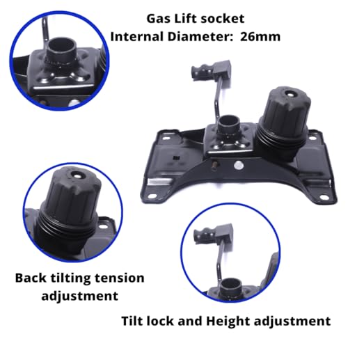 Maktune Universal Reinforced Tilting Mechanism Plate for Office Chairs - Heavy Duty Replacement Stand with Rolling Wheel, Chair Spare Parts, Repair... - Image 2