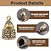 4 Pcs Vintage Bells Mini Brass Hanging Bells DIY Pet Bell Bronze Craft Jingle Bells for Home Decorations Pet Necklace Collar Decoration (Bow pattern)