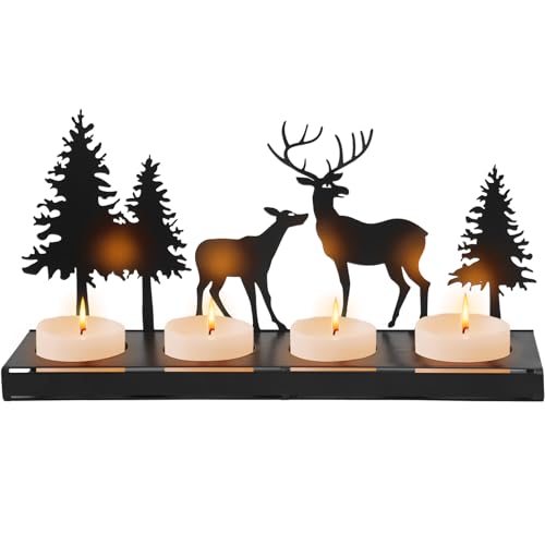 Gucass Adventskranz Länglich, Adventskranz Modern Schwarz für 4 cm...