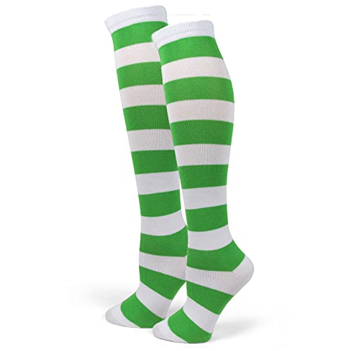 Image of PolyMedea Elite Quality Colorful Soft Cotton Women's Striped Knee High Socks