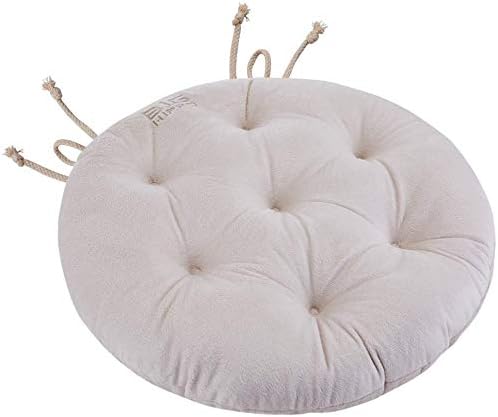 Big Hippo Chair Pad with Ties, Round Chair Seat Pads for Dining Chairs Padded Cushion Chair Seat Pads Indoor Outdoor Seat Pad Cushions for Garden Patio Home Kitchen Office Car (Beige)