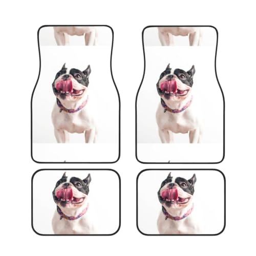 Alfombrillas de coche Bulldog Francés de neopreno antideslizante juego de 4 piezas