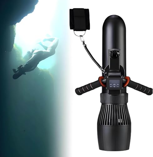 LHUITUI Scooter Submarino, Propulsor De Esnórquel, Scooter Submarino Eléctrico Portátil, 10 Velocidades Ajustables, Batería De Litio, Batería De Larga Duración, para Buceo Y Natación 16000mah